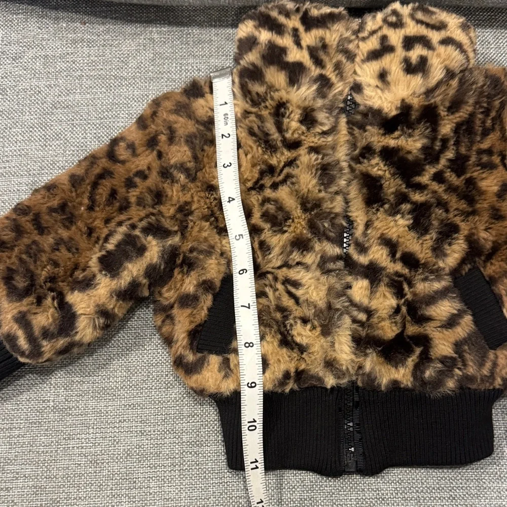 Urban Republic Leopard Print Faux Fur Jacket - Brown and Black Size 6-9 Months